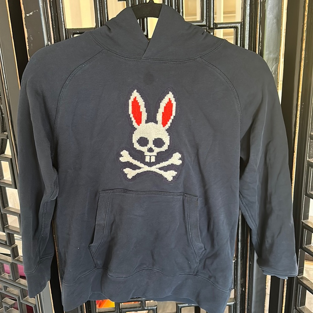 Psycho Bunny Blue popover Hoodie. Size Medium (10-12).